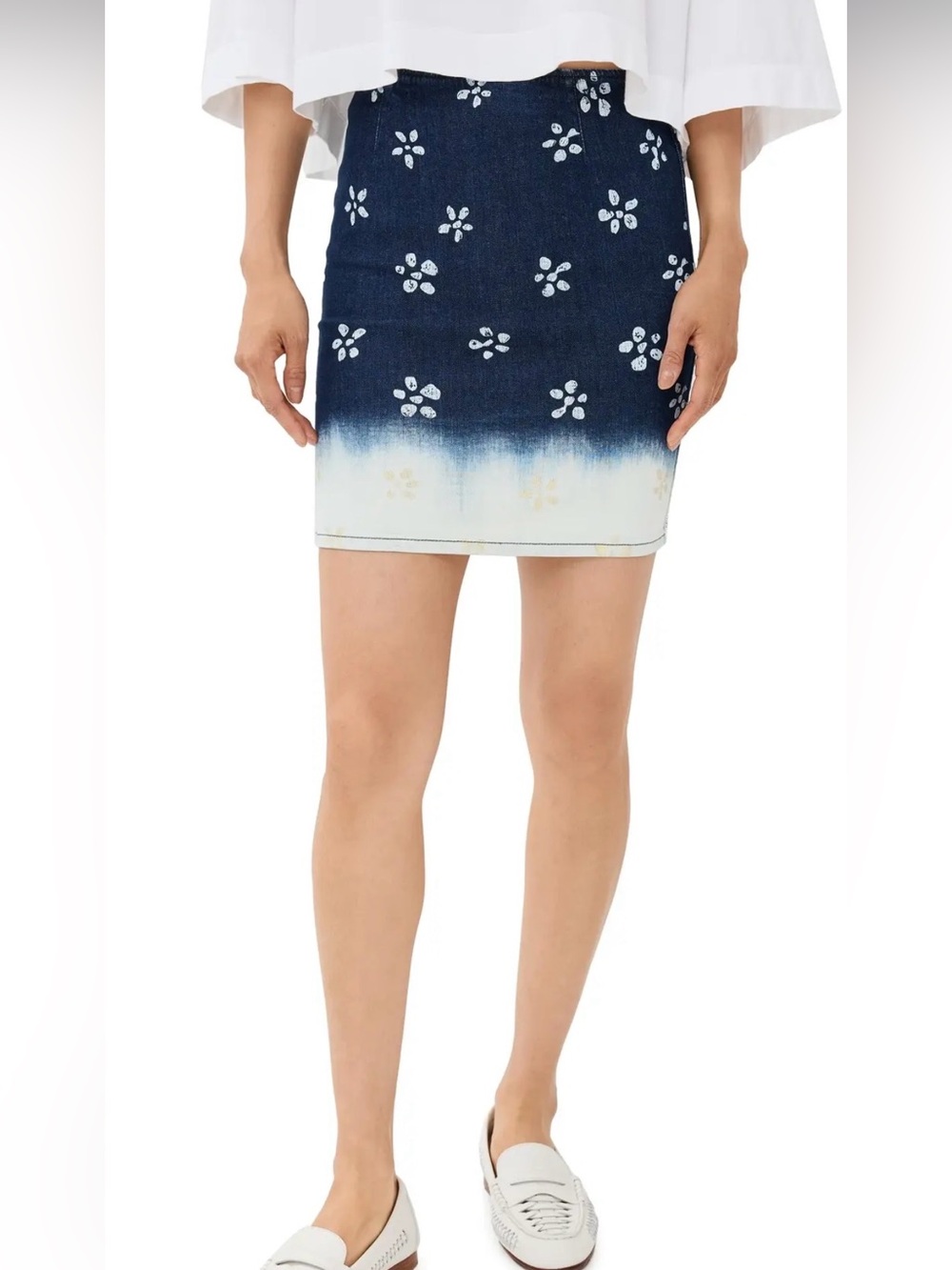 MARNI Bleached Flower Printer Stretch Denim Skirt - Picture 7 of 8